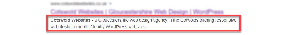 Meta Description In Google Search Results