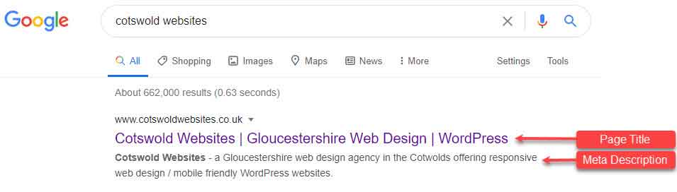 Page Title &Amp; Meta Description In Google Search Results